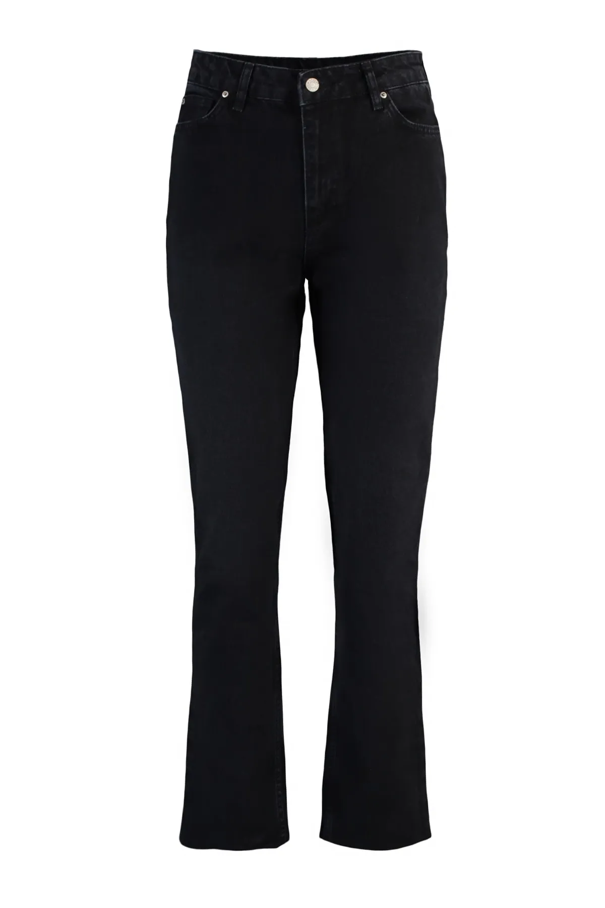Trendyol Collection  Schwarze, nachhaltigere Bootcut-Jeans mit hoher Taille TWOAW23JE00351