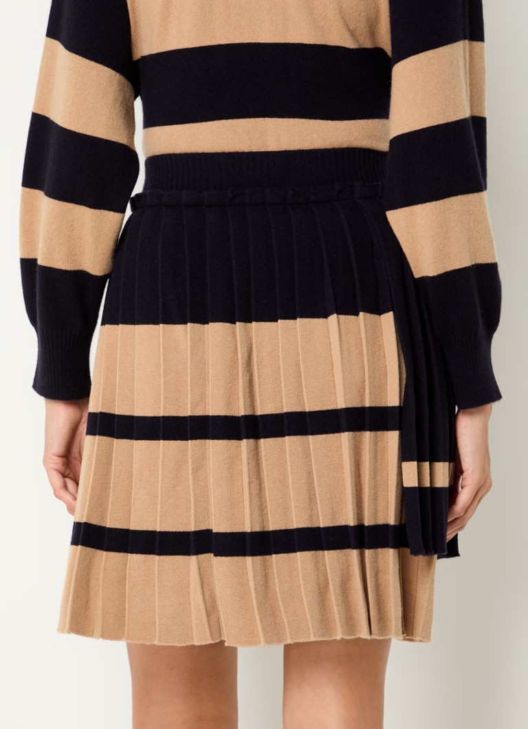 Calças minissaia MaxMara Sava em malha fina, confeccionadas em mistura de lã e cashmere com estampa listrada.