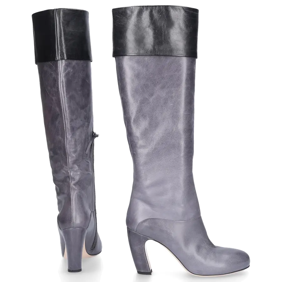 Miu Miu - Stiefel Kalbsleder - grau