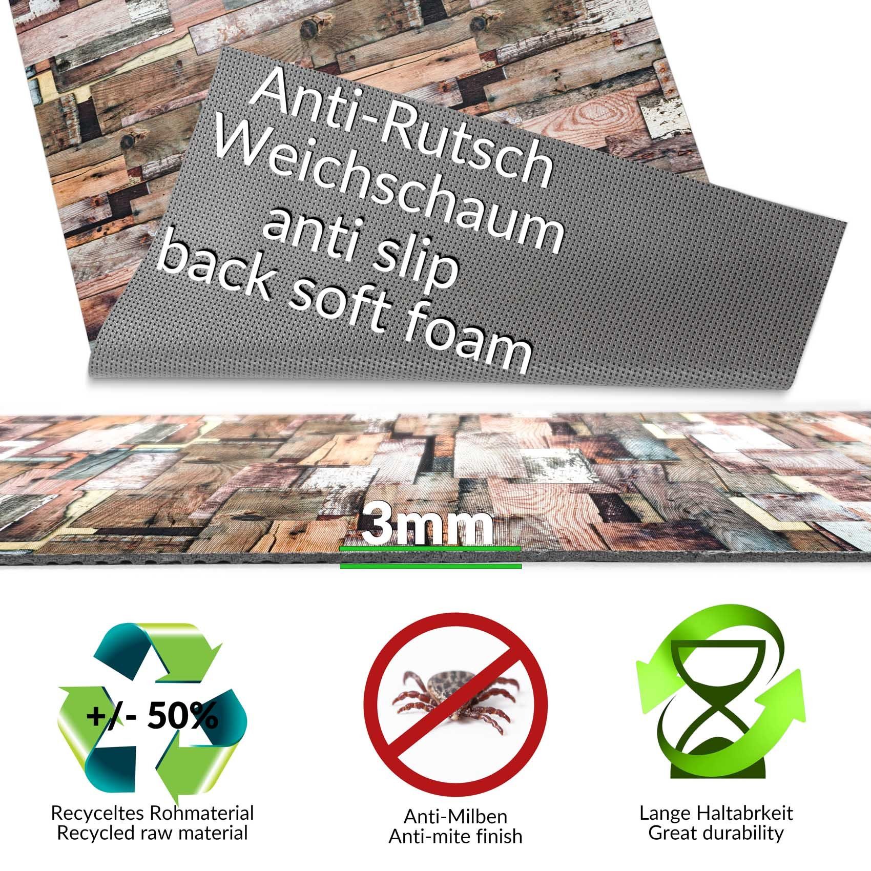 Küchenläufer Küchenläufer Läufer Küchenteppich Teppich Textil RANNA Premium Alt-Hol, ANRO, Rechteckig, Höhe: 3 mm, Textil