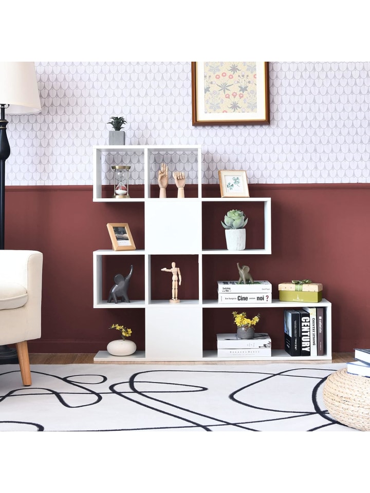 COSTWAY 5-stöckiges Bücherregal in Weiß günstig kaufen 120 cm