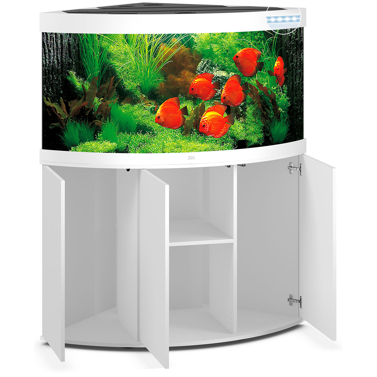 Juwel Komplett Eck-Aquarium Trigon 350 LED mit Unterschrank SBX weiß