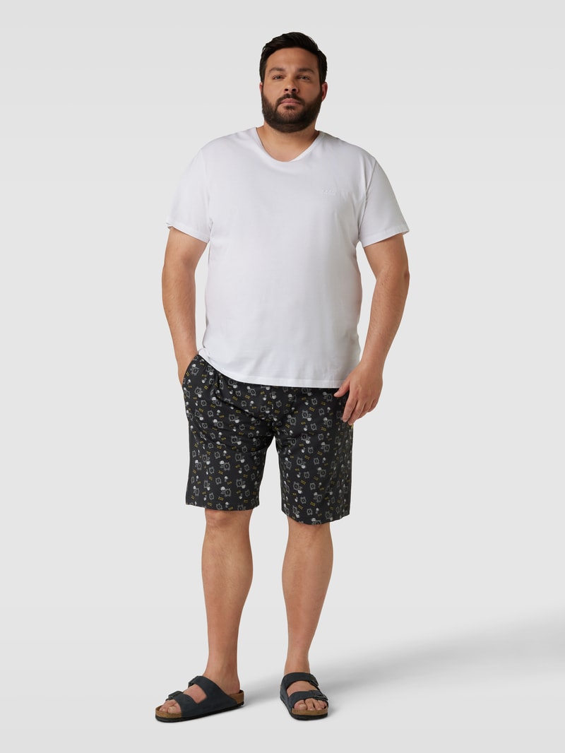 PLUS SIZE Sweatshorts mit elastischem Bund Modell 'PURE' in schwarz