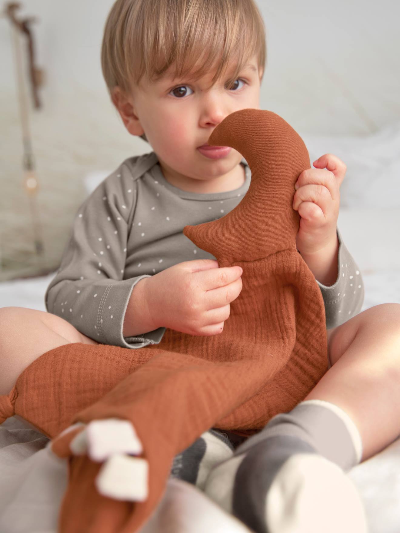 Doudou en coton bio GOTS ELHÉE rose