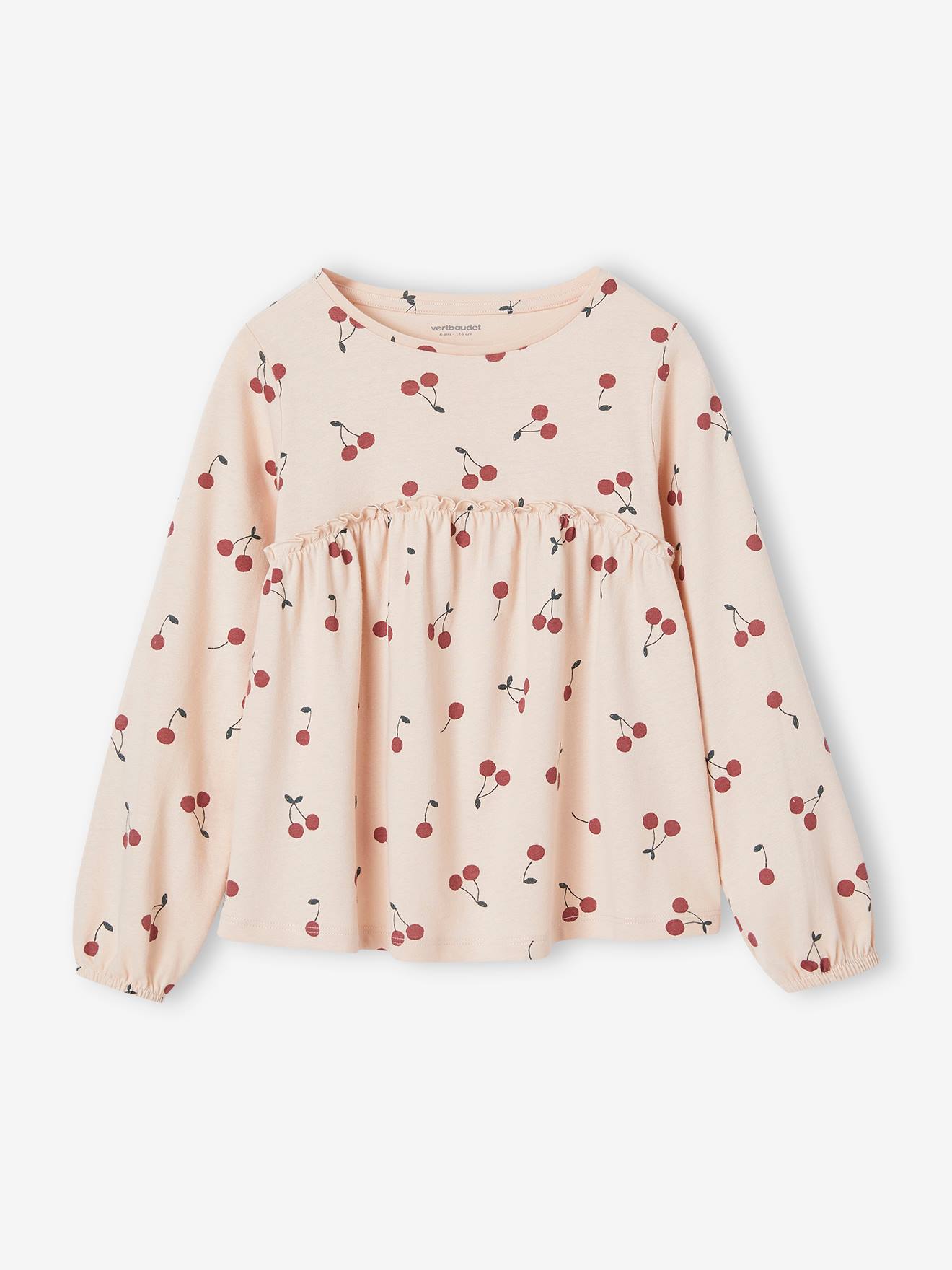 Vertbaudet Mädchen Blusenshirt mit Print Oeko-Tex - dunkelbraun