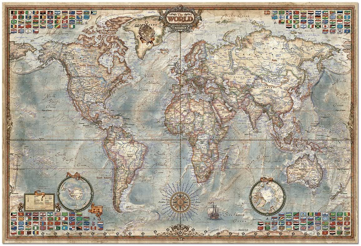 Educa Puzzle DIE WELT - POLITISCHE KARTE, 4000 Puzzleteile