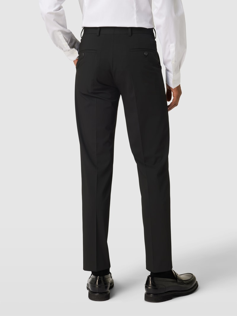 Slim Fit Anzughose mit Knopf- und Reißverschluss in schwarz