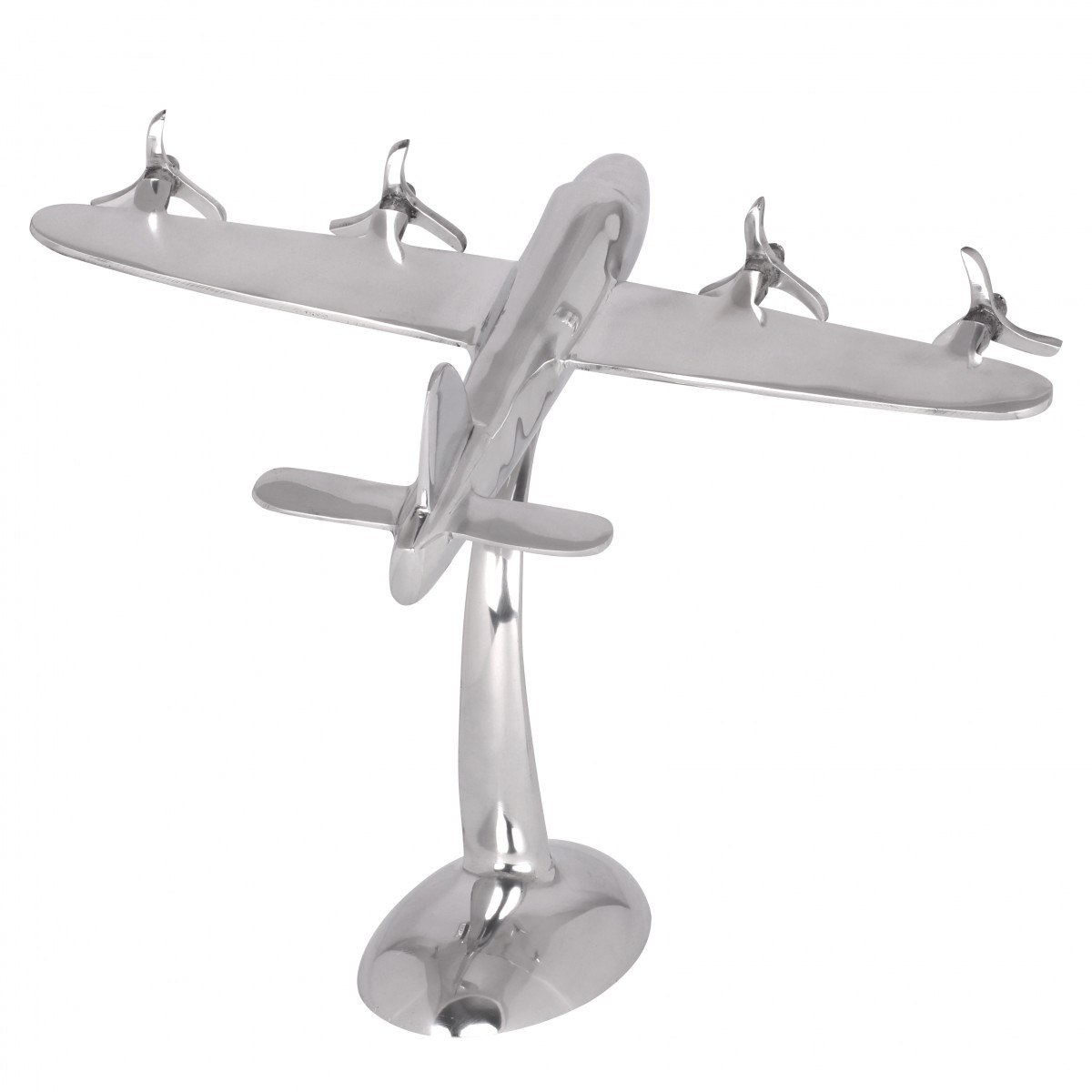 Wohnling Design Deko Flugzeug Propeller aus Aluminium Farbe Silber