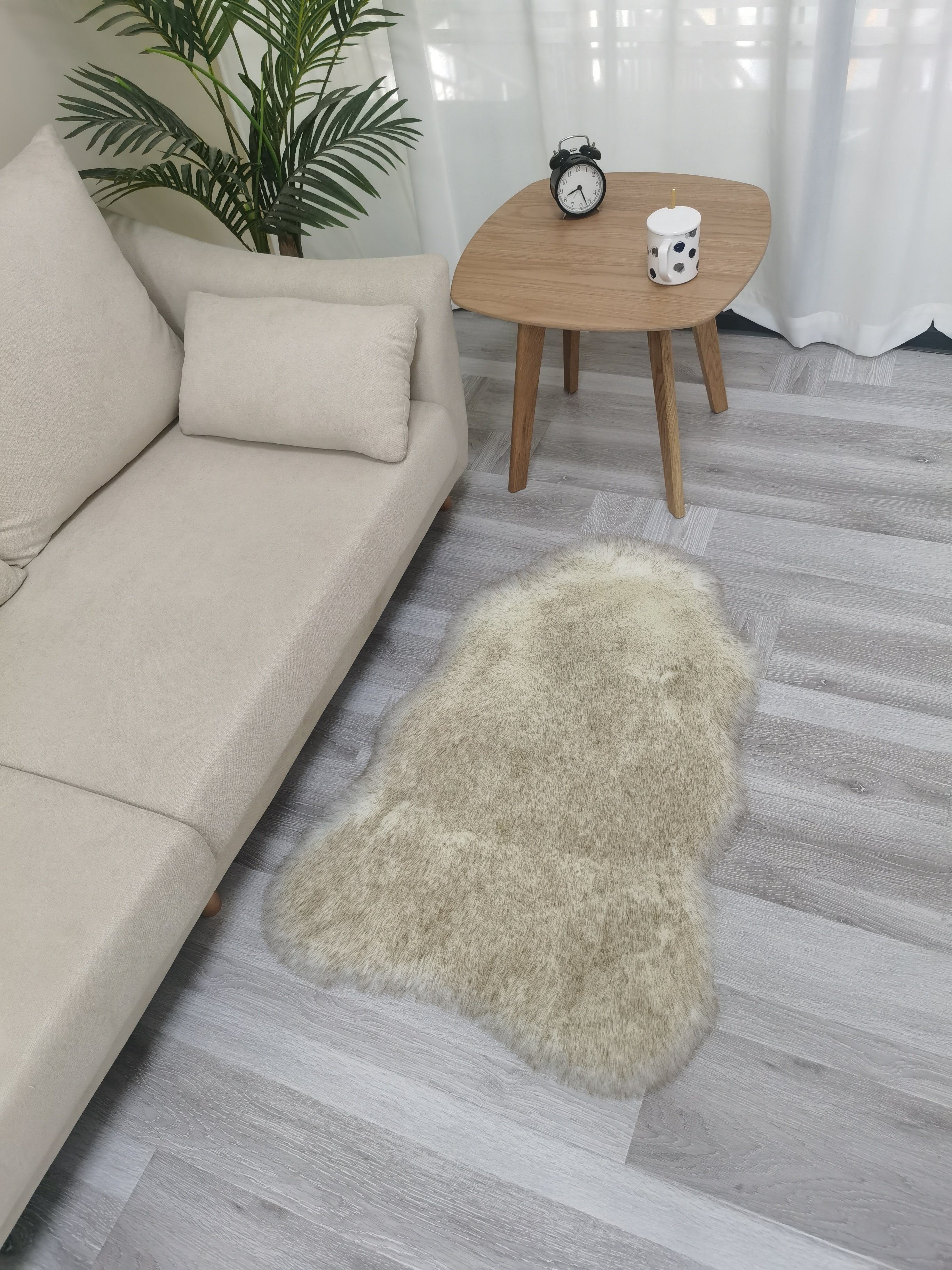Fellteppich Weiche Teppiche Fellform, für Weihnachtsdeko, Elegear, Höhe: 50 mm, Einfarbig, für Wohnzimmer, Schlafzimmer, Esszimmer, Kinderzimmer