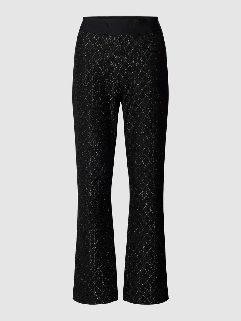 Verkürzte Hose mit grafischem Muster Modell 'MACY' in schwarz