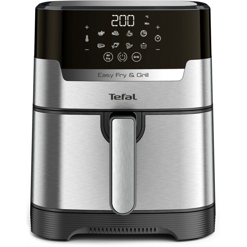 Tefal Heißluftfritteuse EY505D Easy Fry & Grill Deluxe - Heißluftfritteuse - edelstahl/schwarz, 1400 W