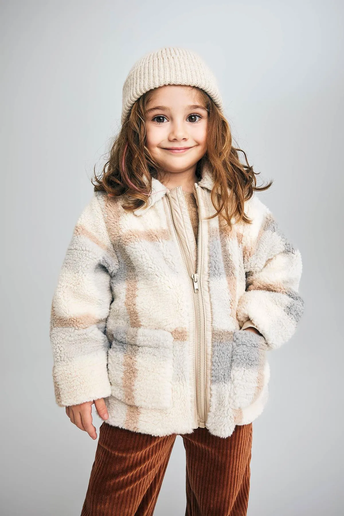 DeFacto  Baby-Cardigan aus Welsoft-Plüsch mit Hemdkragen und Hemdkragen