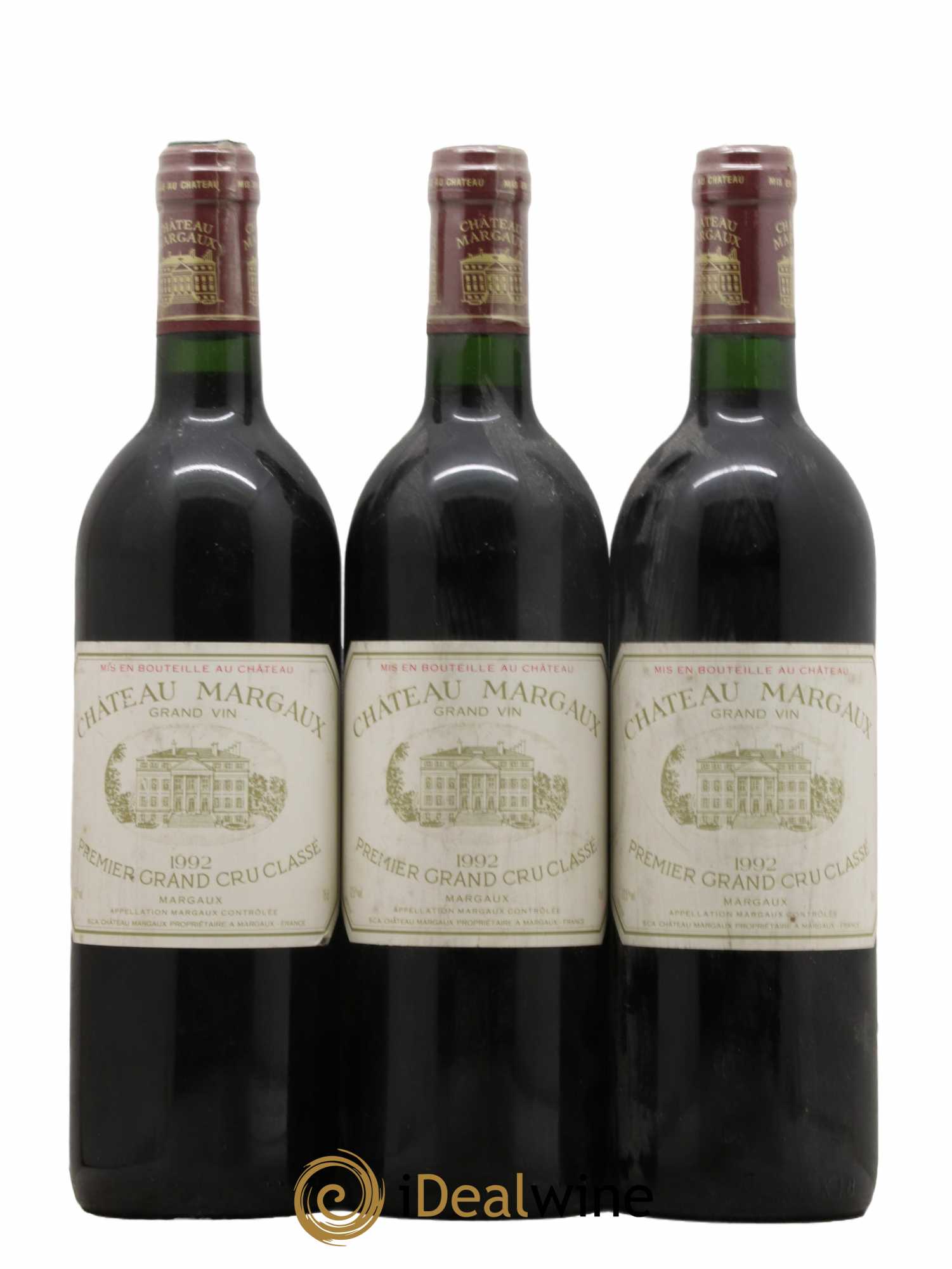 Château Margaux 1er Grand Cru Classé  1992 - Lot de 3 Bouteilles