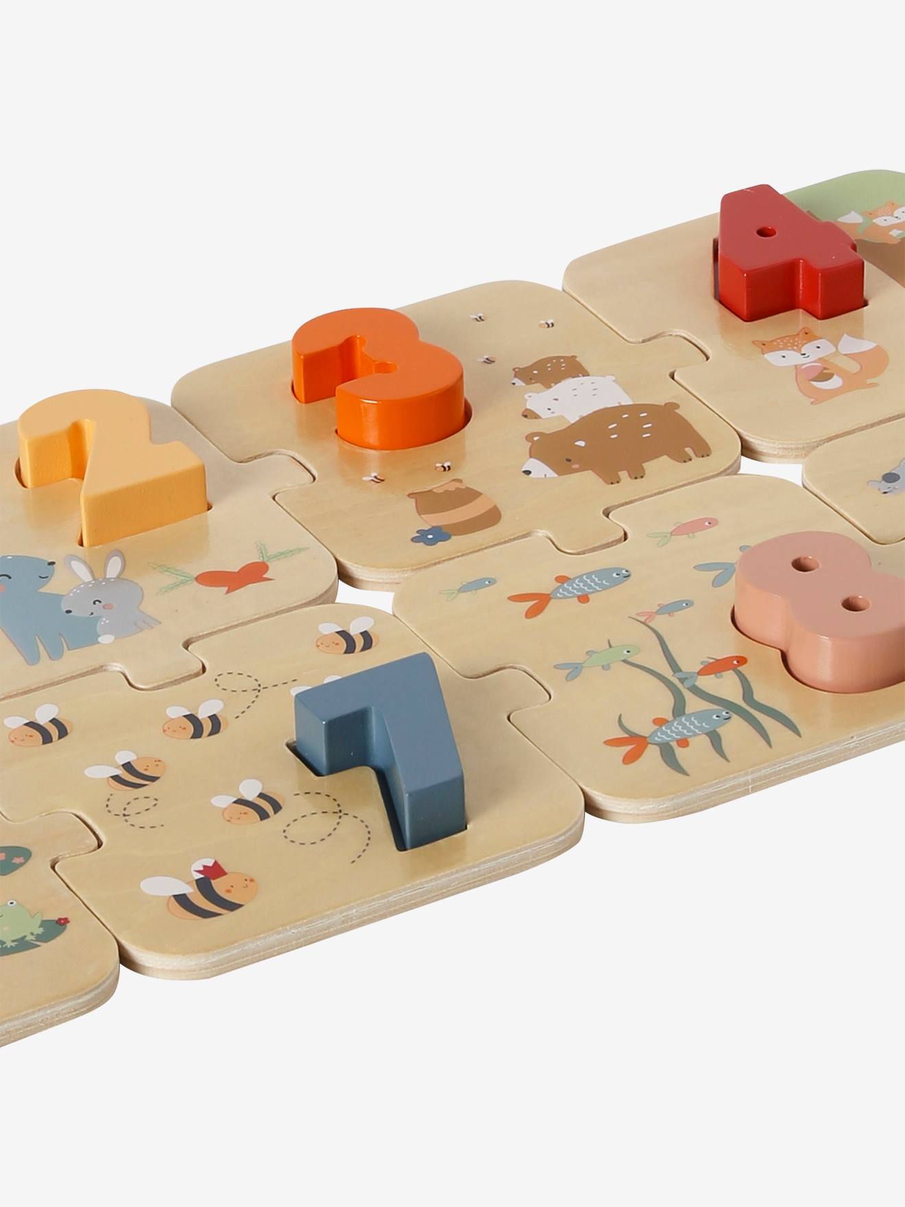 Vertbaudet 2-in-1 Baby Zahlenpuzzle aus Holz FSC - grün