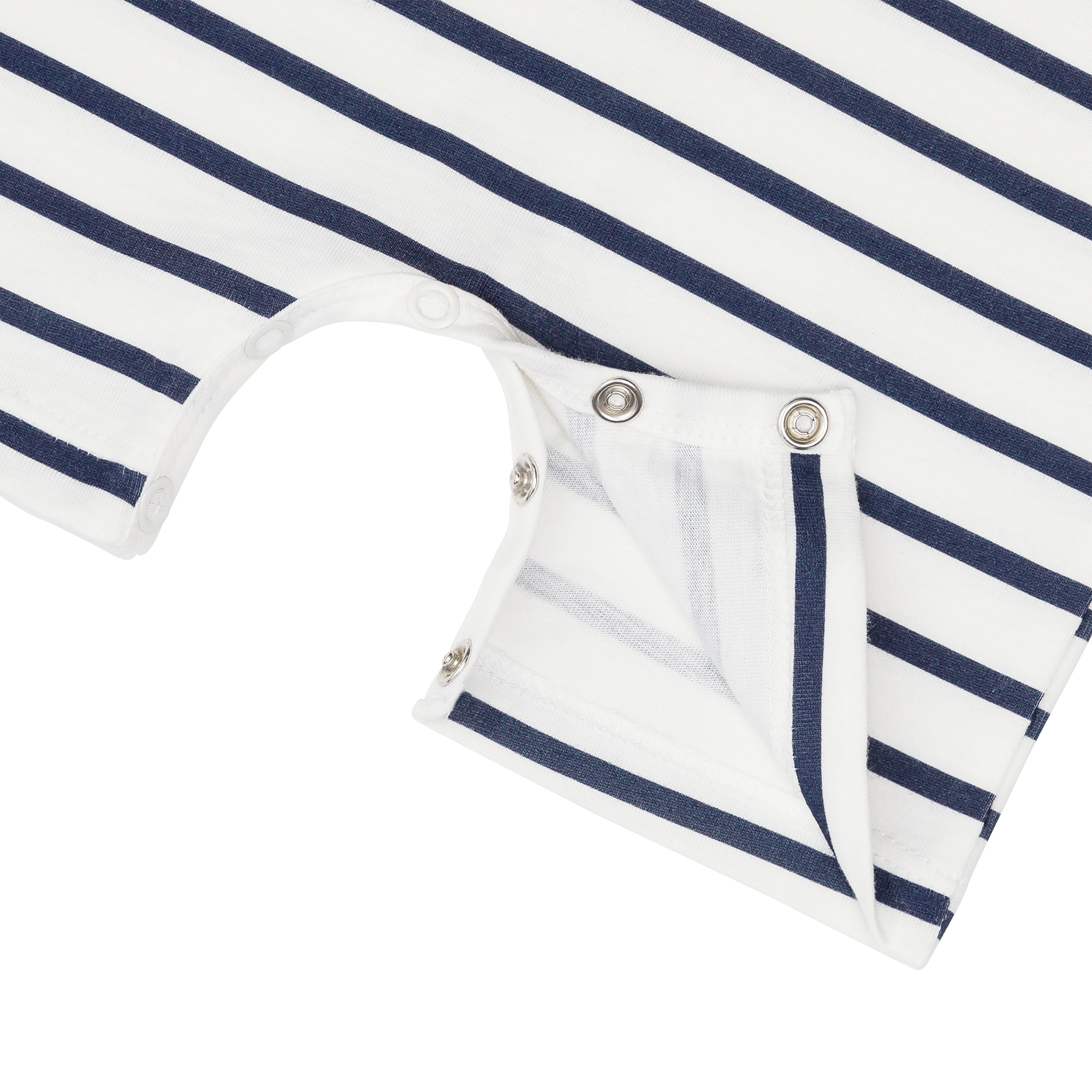 Baby Jumpsuit - Bio Baumwolle, Hund, Blau weiß