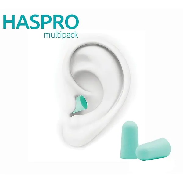 Tapones para los oídos de espuma múltiple Haspro, menta
