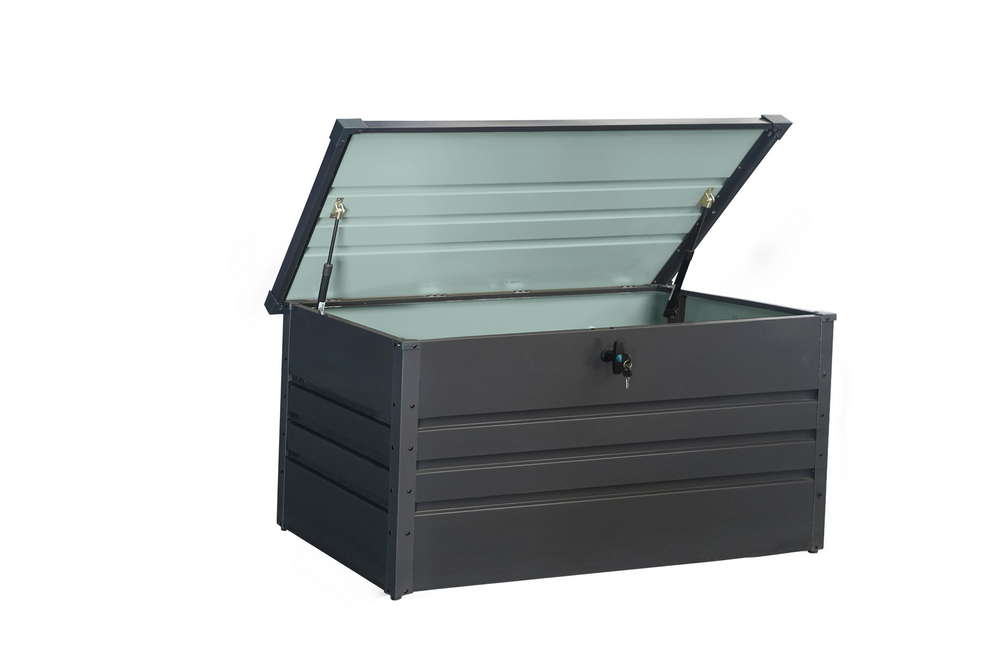 Solax Sunshine Aufbewahrungsbox 400 L Metall-Aufbewahrungsbox, ca. 132 x 61 x 62 cm - Anthrazit