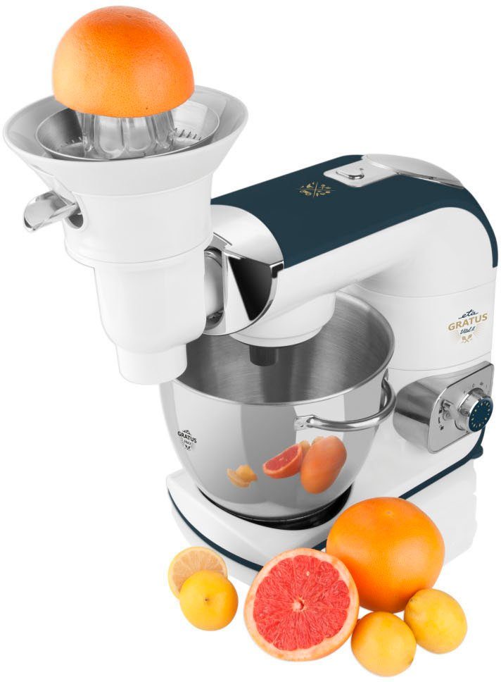 eta Küchenmaschine ETA002890092, 1200 W, 5,5 l Schüssel, Gratus Vital II 1200 Watt mit Metall-Gehäuse, mit sehr viel Zubehör