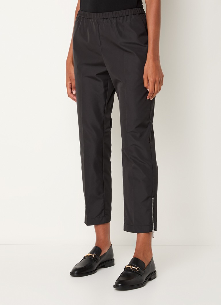 Max & Co After high waist slim fit cropped trousers with zipper detail