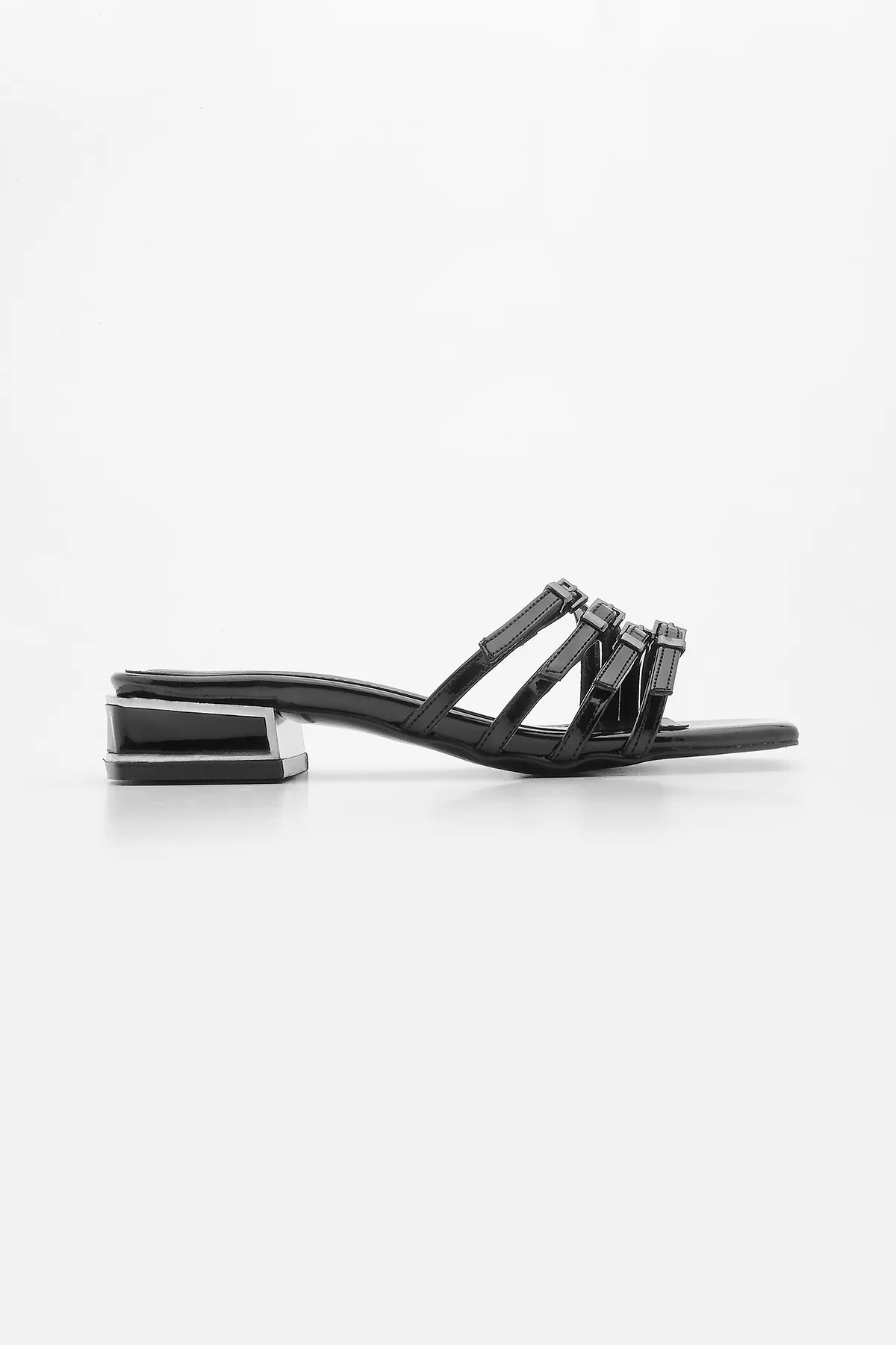 Marjin  Damen Hausschuhe mit stumpfer Spitze und Absatz Leykes Schwarz
