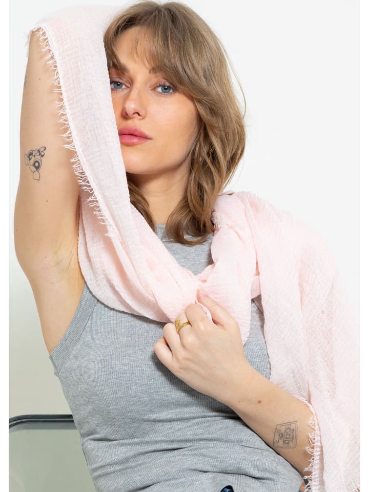 SASSYCLASSY Musselin Schals in Rosa günstig kaufen onesize