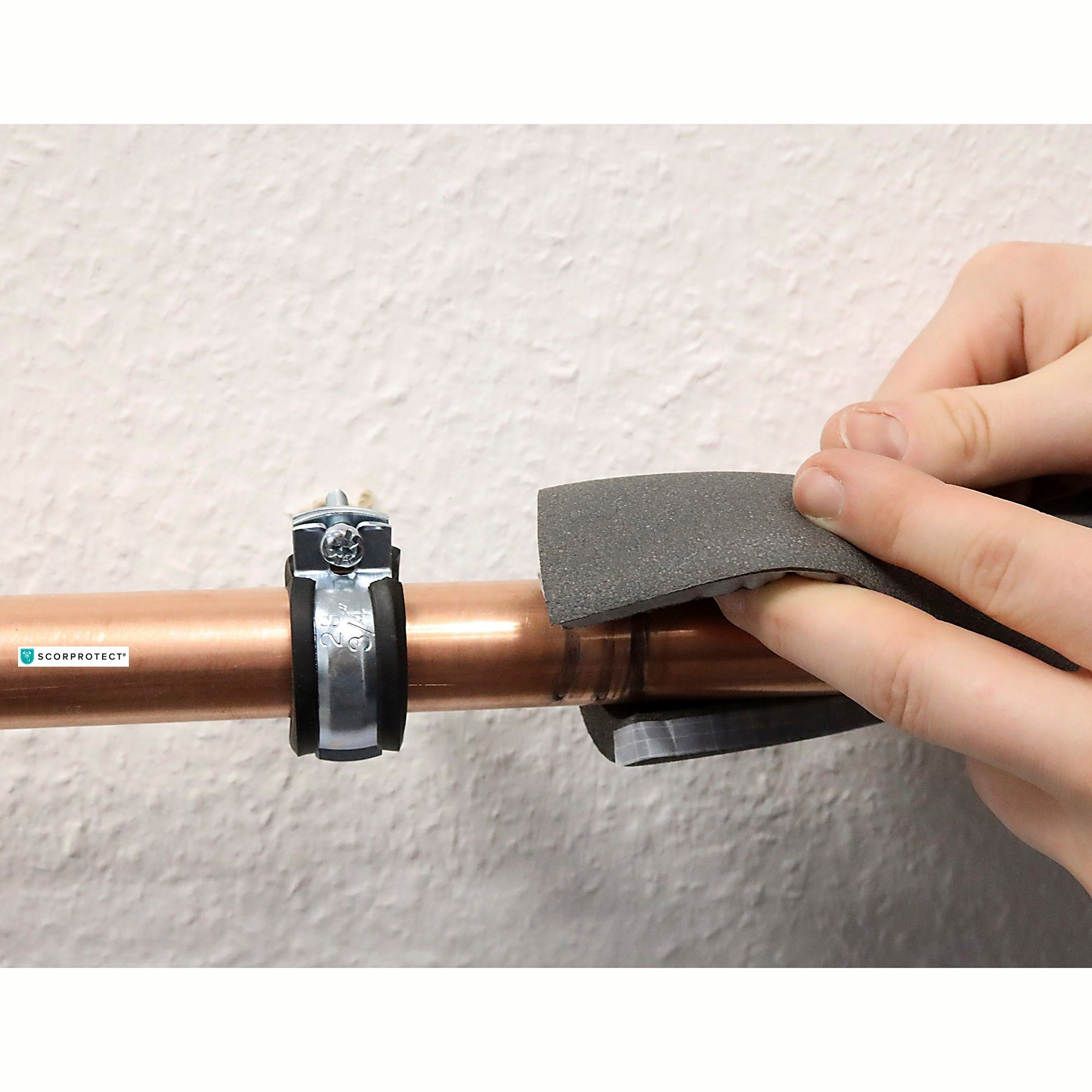 Scorprotect® Steinwolle Selbstklebende Kautschuk Rohrisolierung Heizung Sanitär GRAU 2m