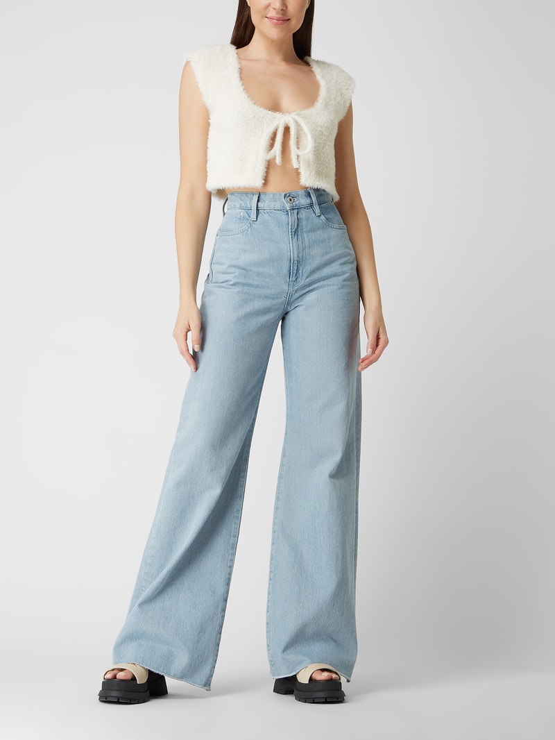 Cropped Weste mit Schnürung in offwhite