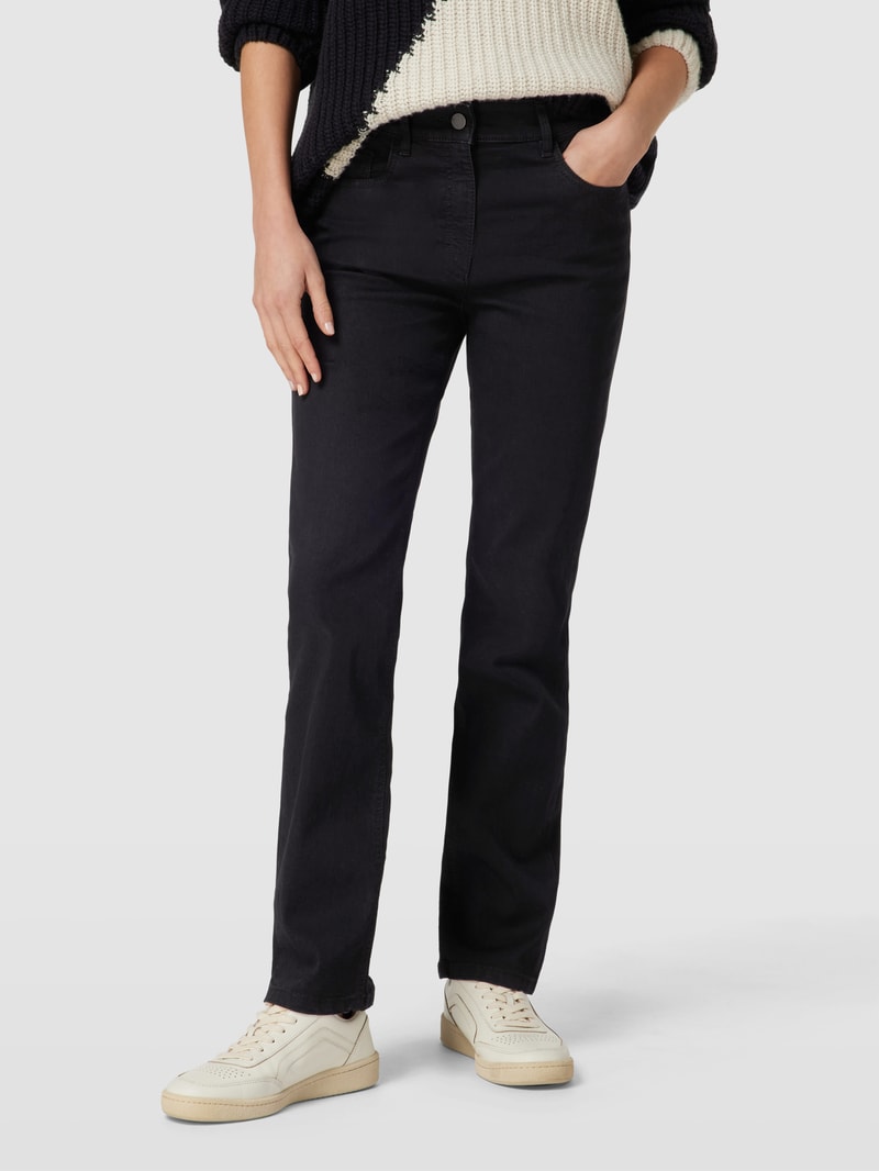 Jeans mit 5-Pocket-Design Modell 'CORA' in schwarz