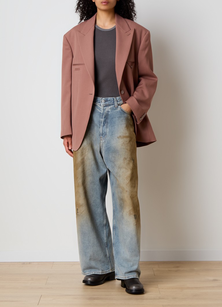 Luźna marynarka Acne Studios z wełny misto z taschino sul petto