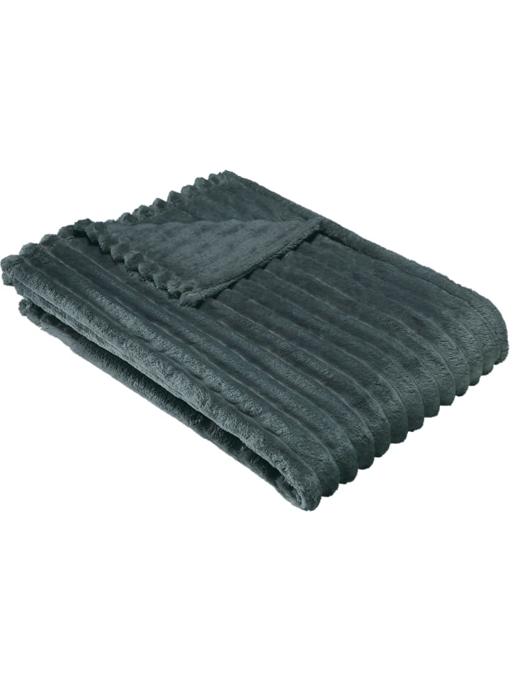 Erwin Müller Fleece, Microfaser Wohndecke Aosta in anthrazit günstig kaufen
