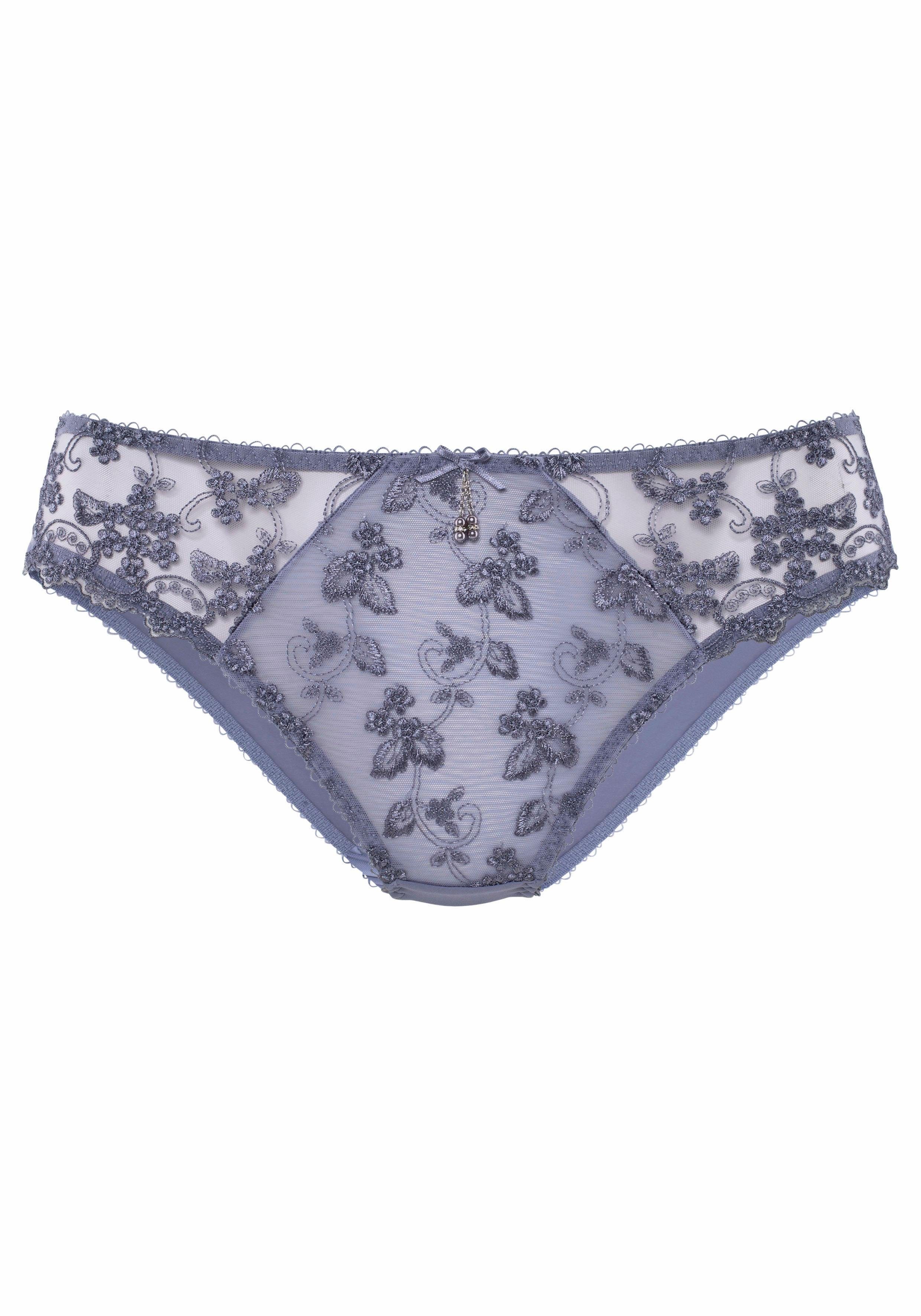 LASCANA Slip Dessous mit schöner Blümchen-Stickereispitze