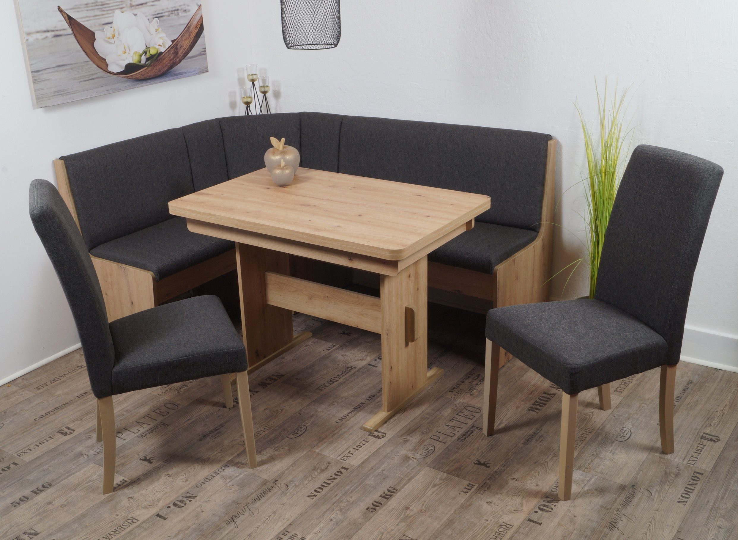 Stolebaenk Eckbankgruppe Duisburg Artisan PE/MADUAR Artemis, (Eckbankgruppe, Eckbank mit 2 x Stühlen und 1 x Tisch)