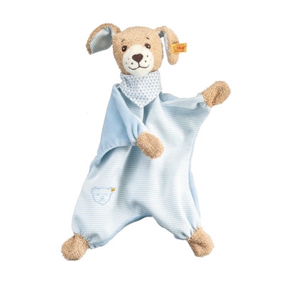 Gute-Nacht-Hund Schmusetuch, 30 cm, hellblau