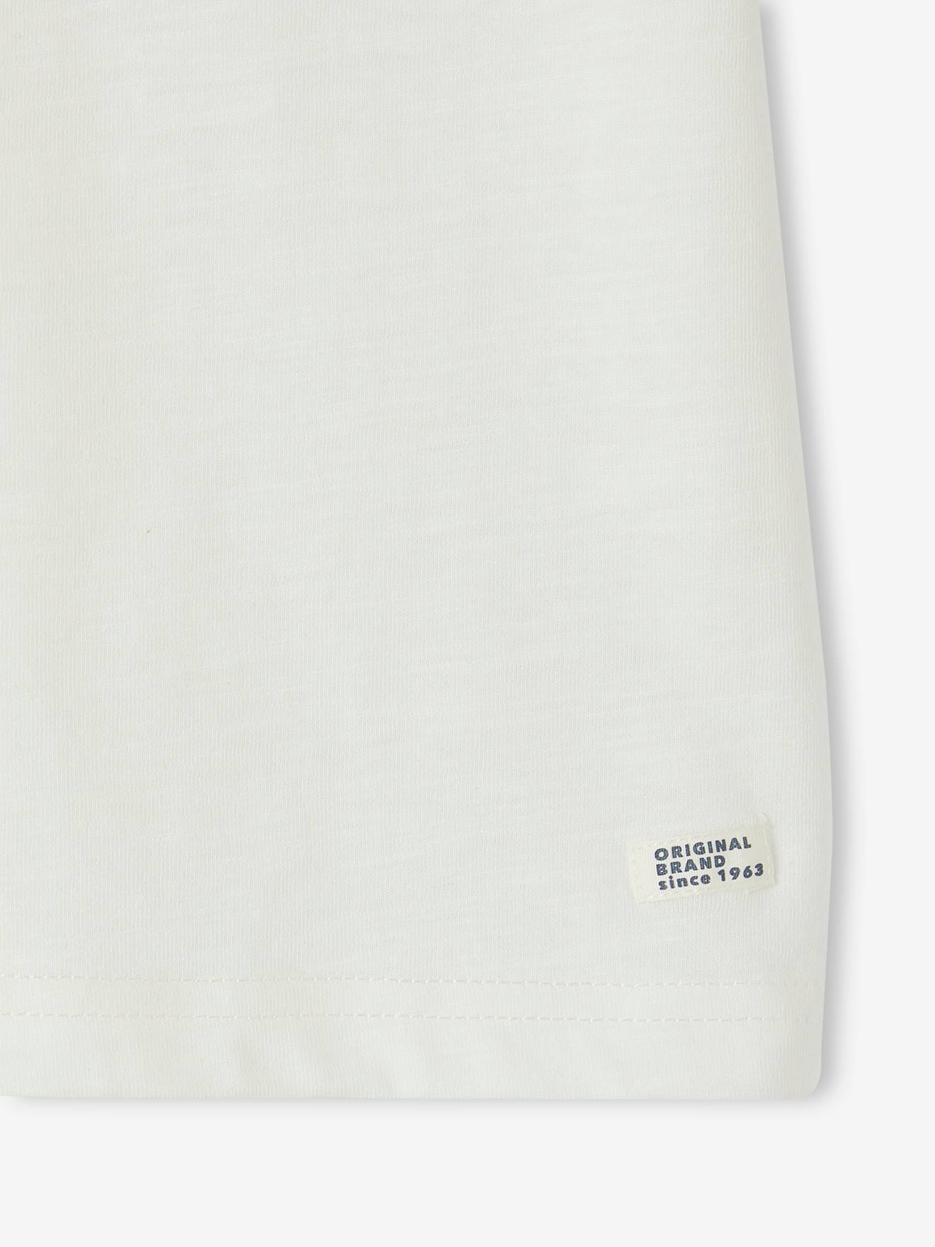 Vertbaudet Jungen Henley-Shirt mit Recycling-Baumwolle BASIC, personalisierbar - wollweiß