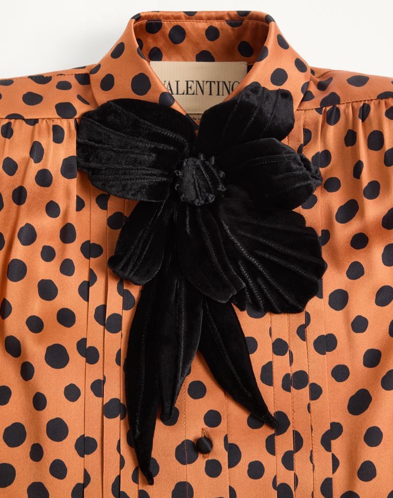 Camisa de crepe acetinado com estampa de dálmata Plude-Pois