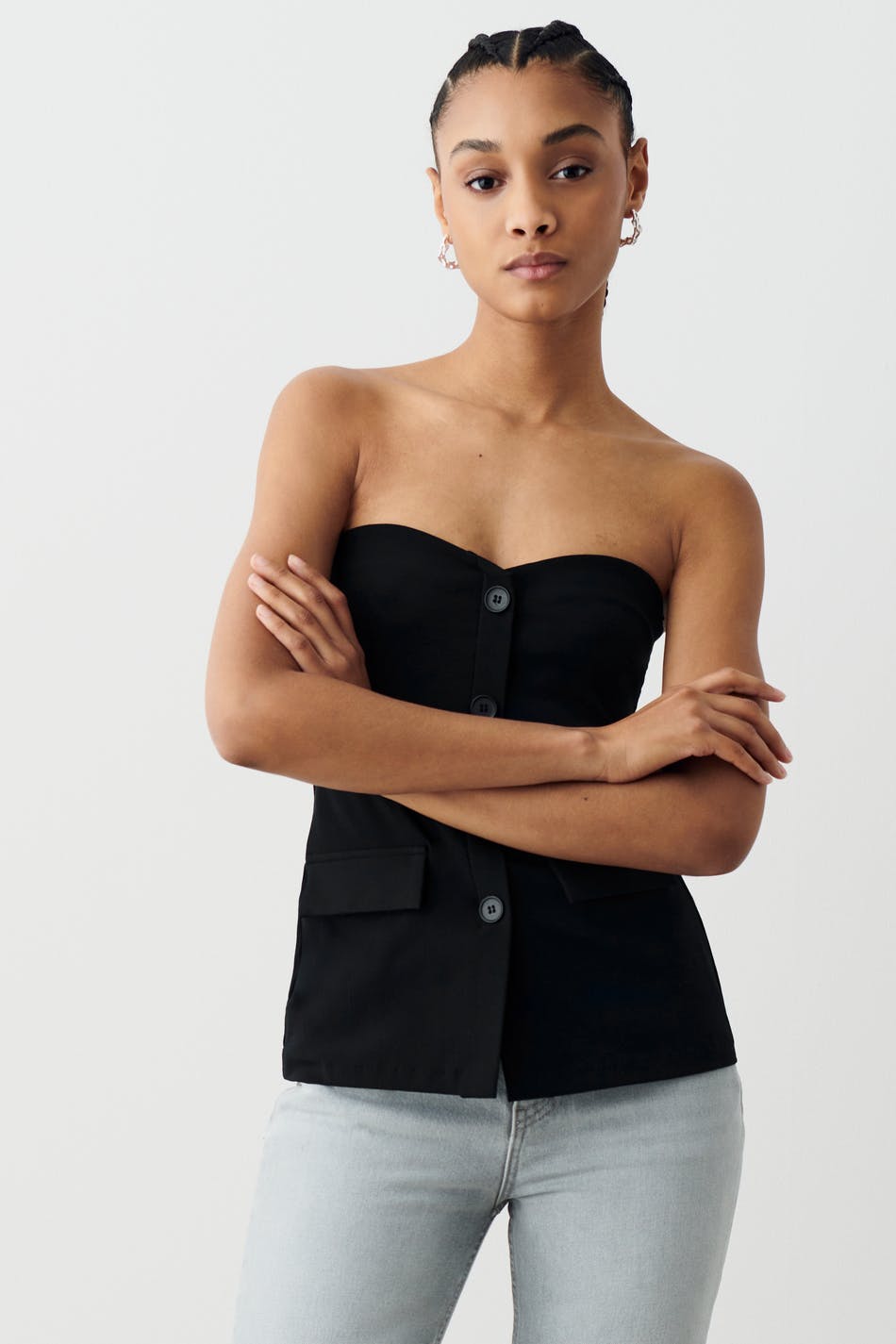 Tailored jersey bandeau
