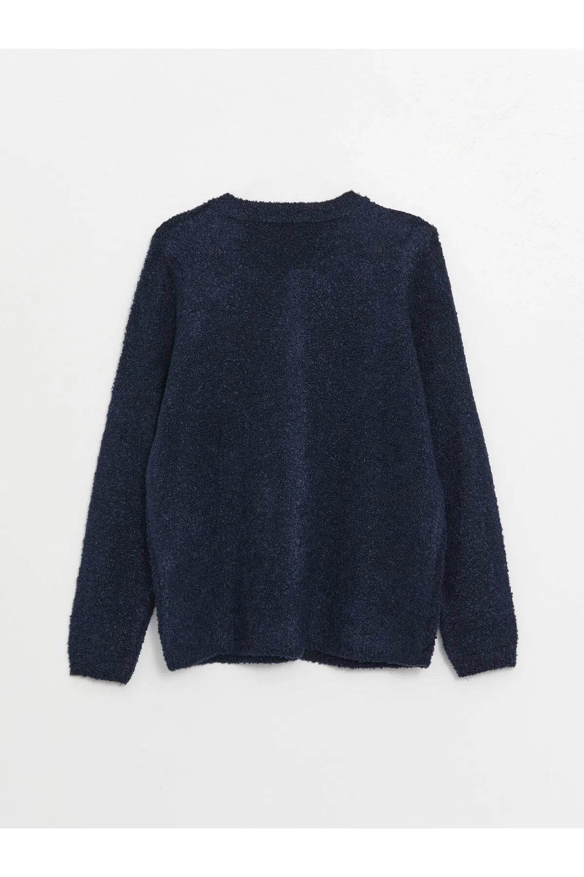 LC Waikiki  Einfarbiger, langärmliger Damen-Strick-Cardigan mit Rundhalsausschnitt