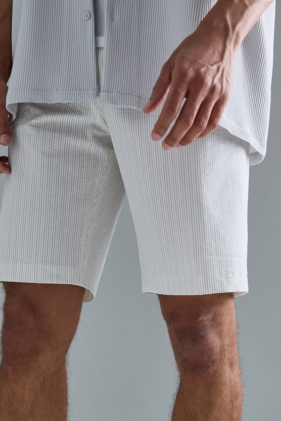 Gestreifte Seersucker Shorts