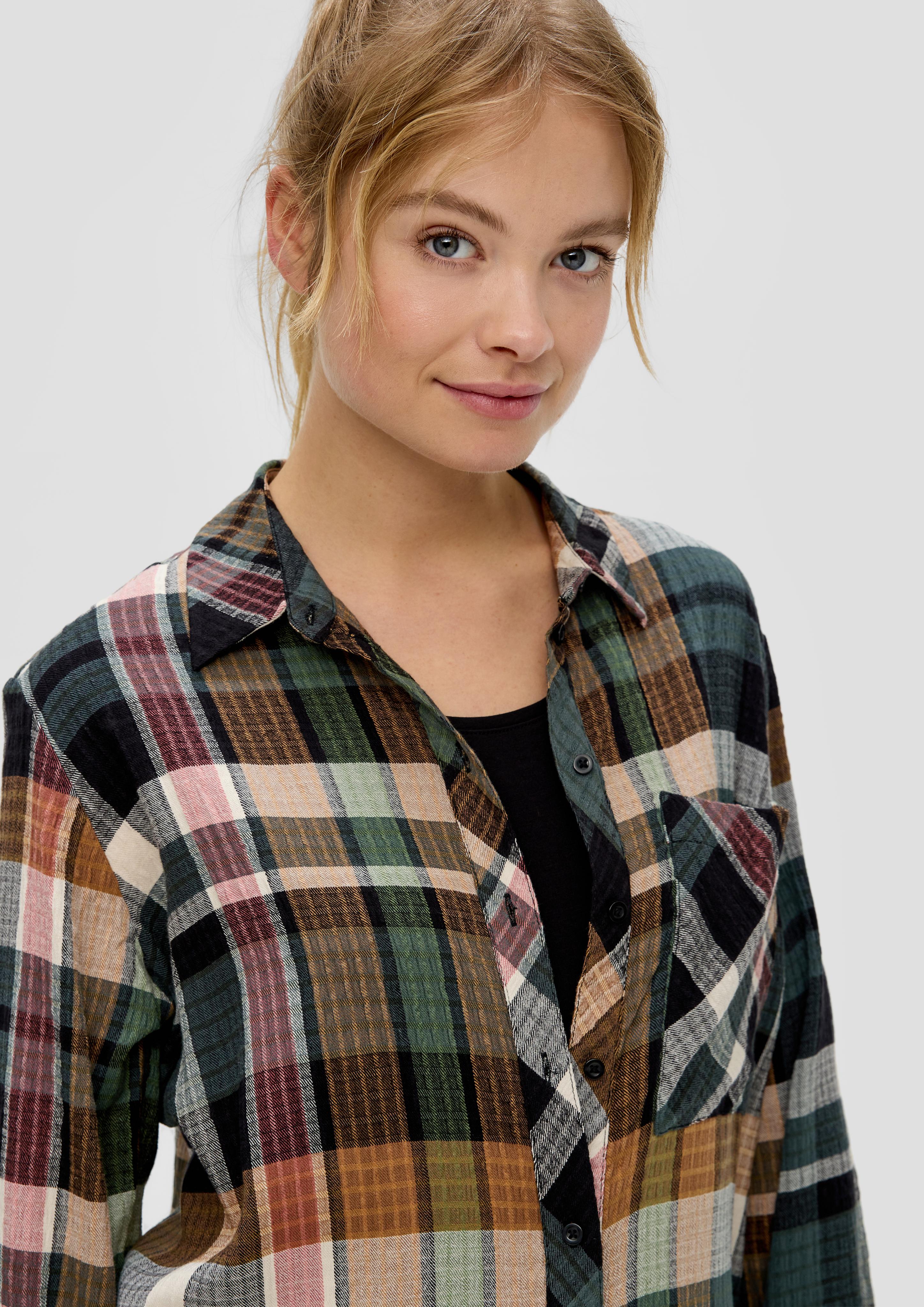 Longbluse in Seersucker-Qualität  2135801-99N5
