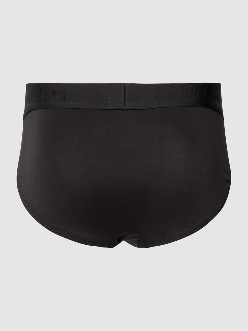 Slip mit elastischem Logo-Bund im 3er-Pack in schwarz