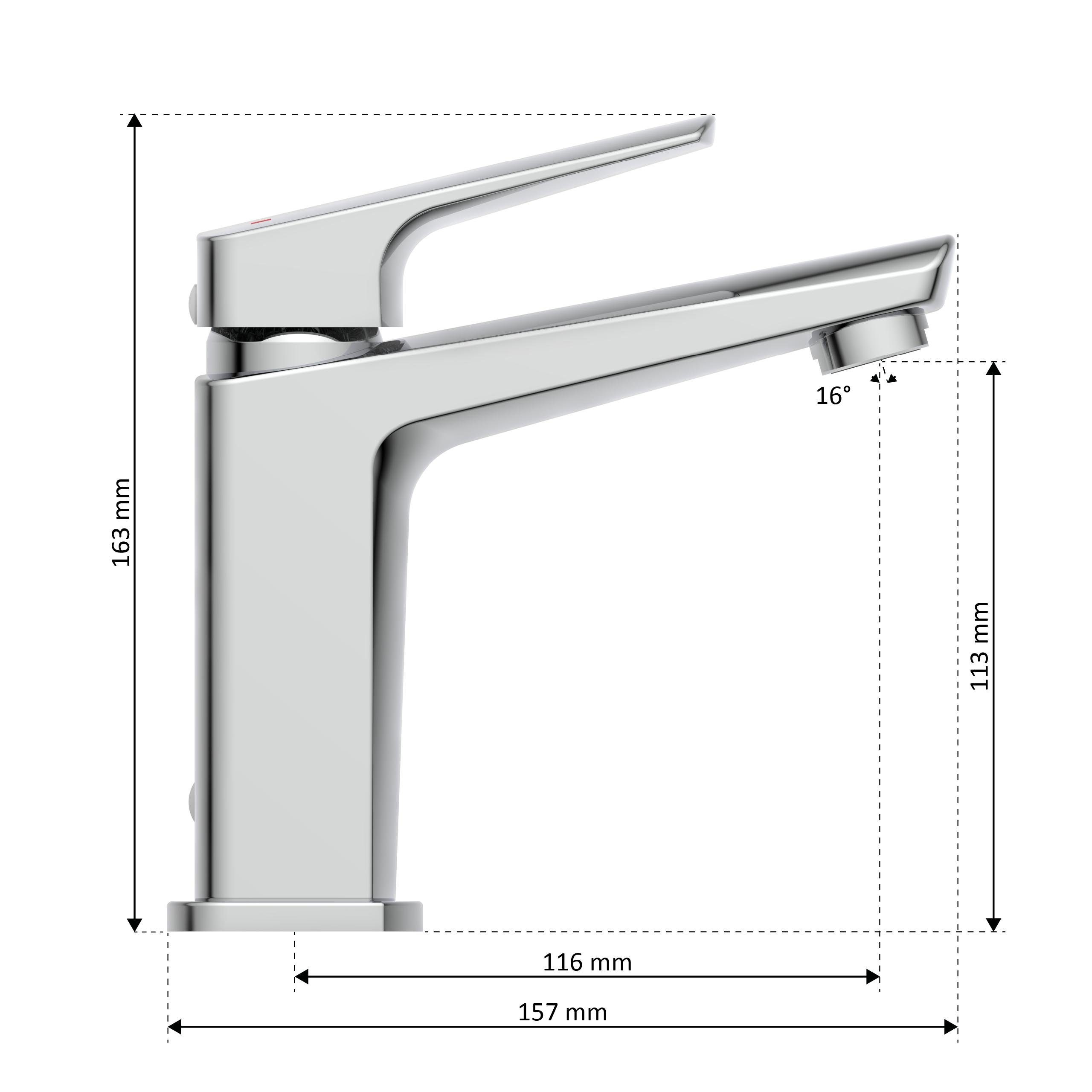 instmaier Waschtischarmatur B2 Wasserhahn für Bad, Waschbeckenarmatur in edlem Design moderne Form mit hochwertiger Chromoberfläche