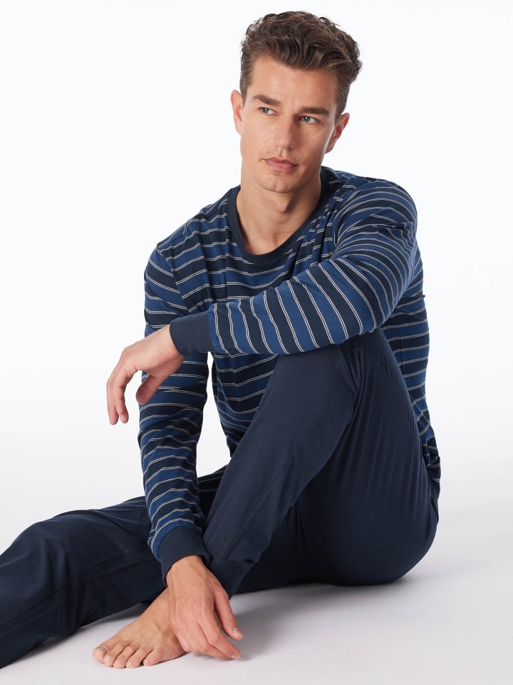 Schiesser Pyjama UNCOVER Nightwear in Dunkelblau günstig kaufen