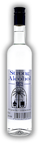 Strong Alcohol Triple Distilled Strong Alcohol Triple Distilled 3-fach destillierter, geschmacksneutraler Alkohol. 0,5	 Liter - Vol 96%