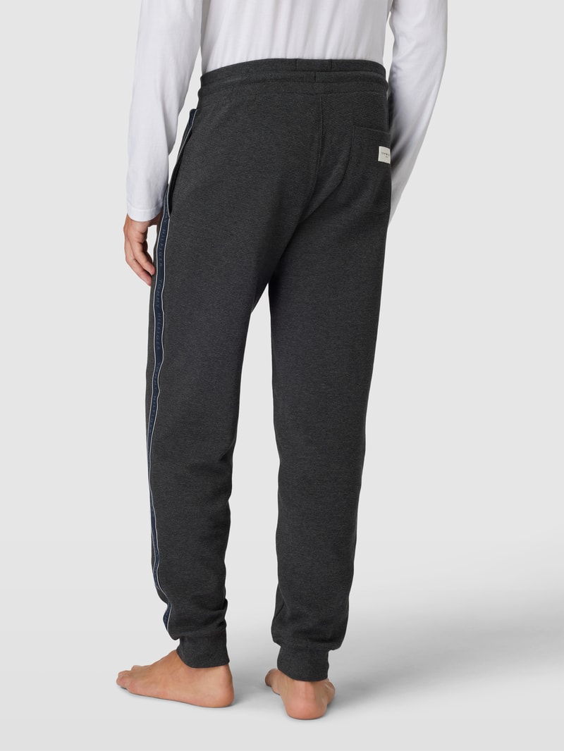 Sweatpants mit Kontraststreifen Modell 'ESTABLISHED' in mittelgrau meliert
