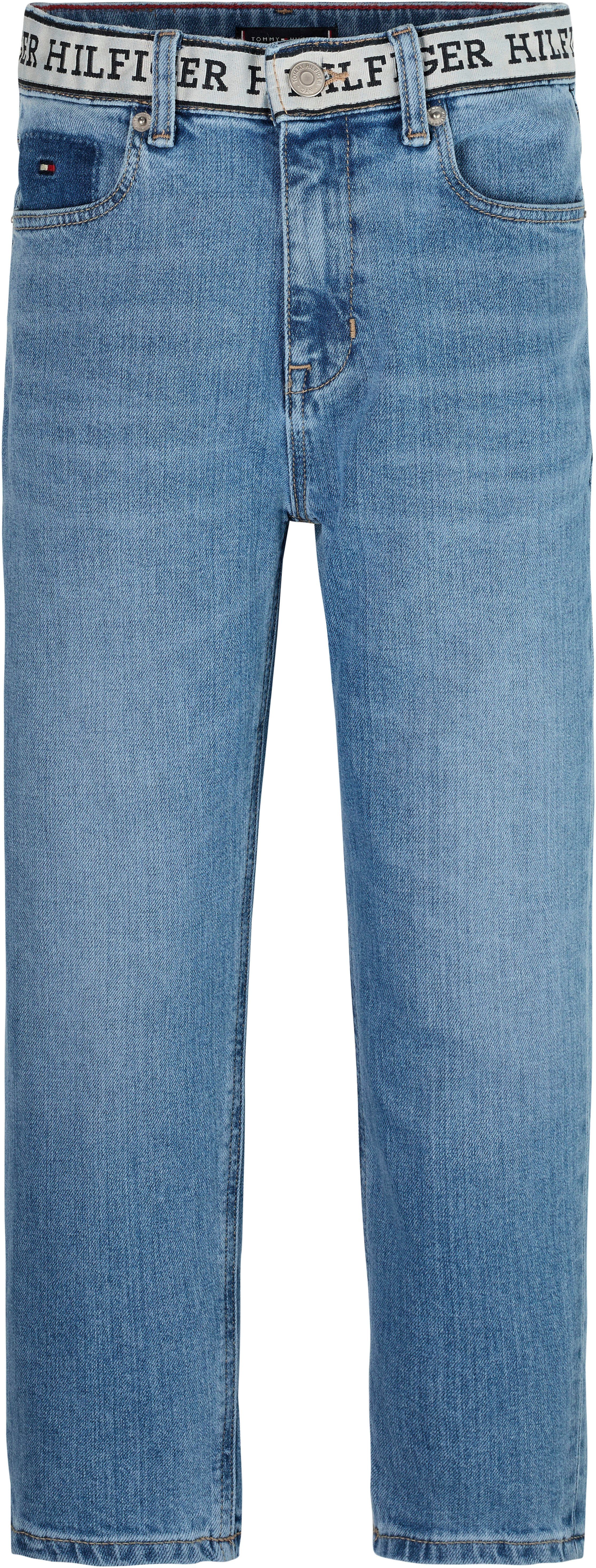 Tommy Hilfiger Straight-Jeans ARCHIVE RECONSTRUCTED MID WASH mit Logoschriftzug am Bund