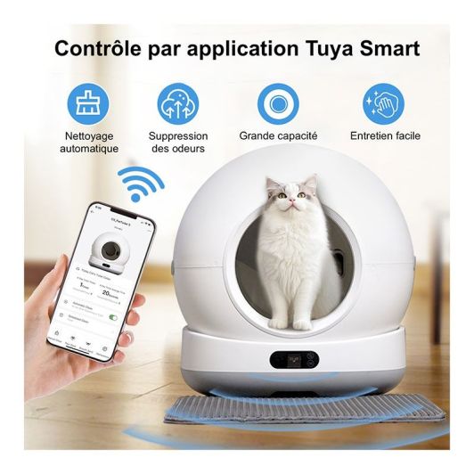 Zelfreinigende kattenbak PAWZZ met camera 72L