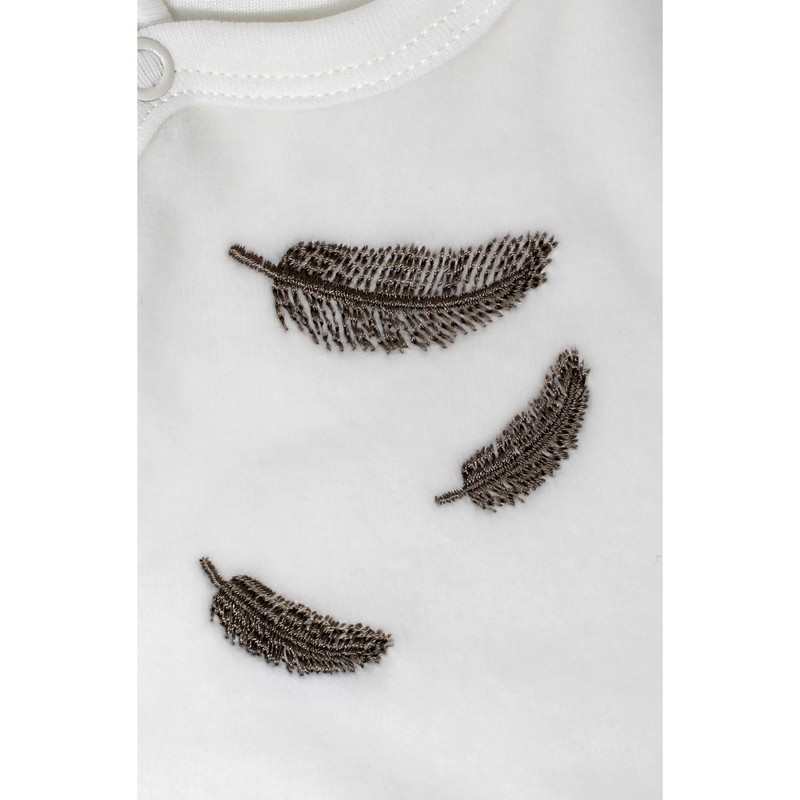 Pyjama bébé en Coton Bio à motifs plumes colorées