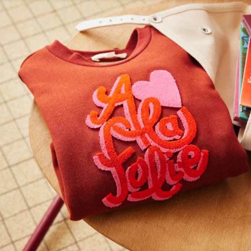 Sweat fille message 3D terracotta Catimini