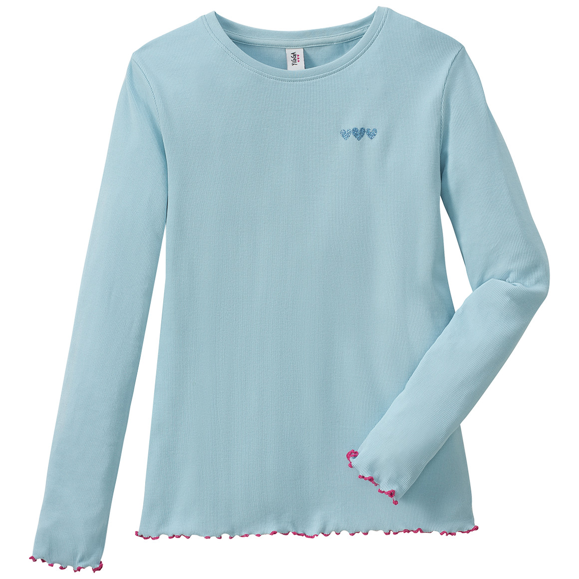 Mädchen Langarmshirt mit Wellenbündchen
