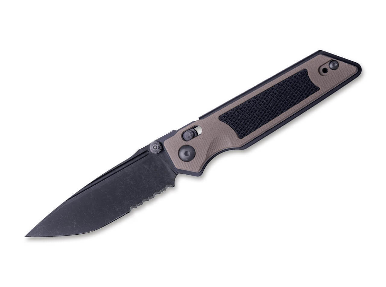 Sacra TAC Serrated G10 Coyote & Black